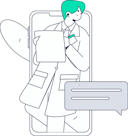 Doctor Providing Virtual Consultation  Illustration