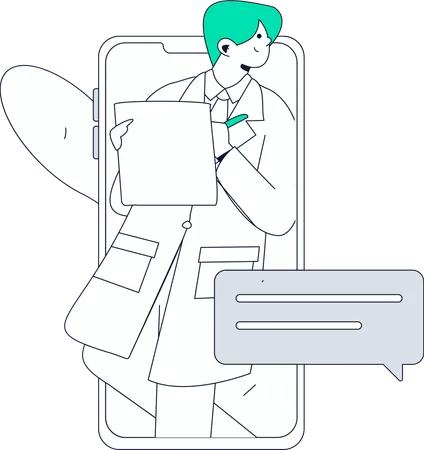 Doctor Providing Virtual Consultation  Illustration