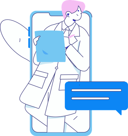 Doctor providing virtual consultation  Illustration