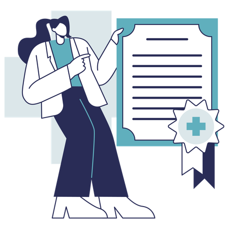 Doctor receives certified medicine  Illustration