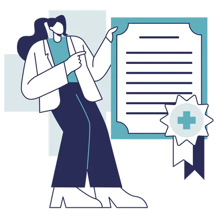 Doctor receives certified medicine  Illustration