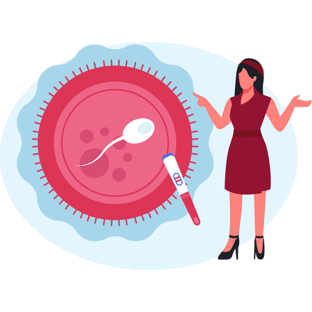 Doctor research on door on donor sperm  Illustration