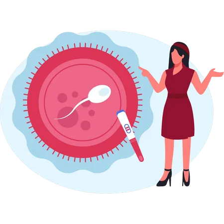 Doctor research on door on donor sperm  Illustration