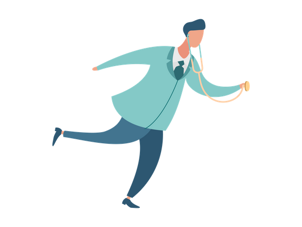 Doctor running because of emergency  Illustration