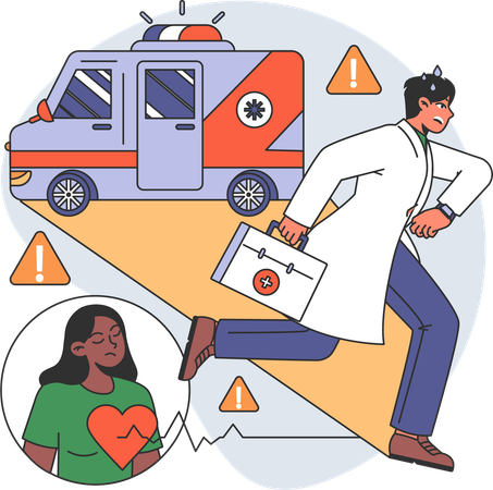 Doctor running for medical emergency  Illustration