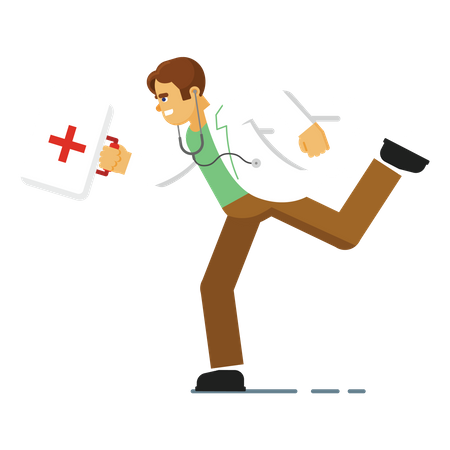 Doctor Running  Illustration