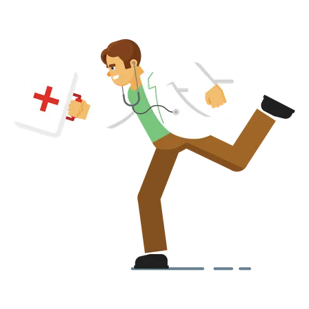 Doctor Running  Illustration