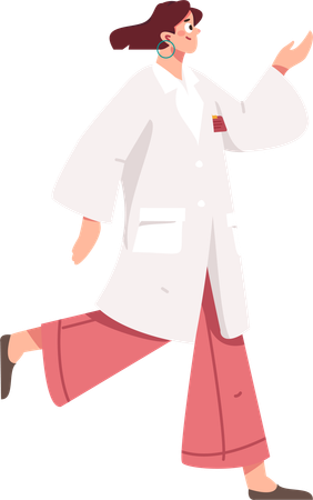 Doctor running in laboratory  Illustration