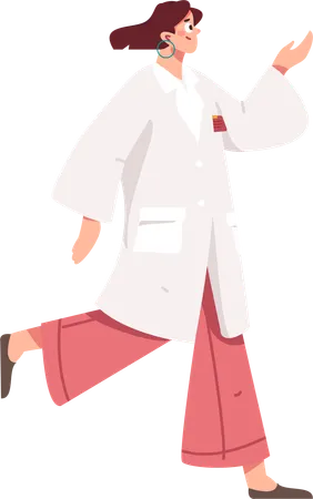 Doctor running in laboratory  Illustration