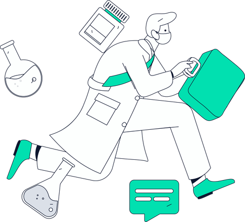 Doctor Runs In Emergency  Illustration