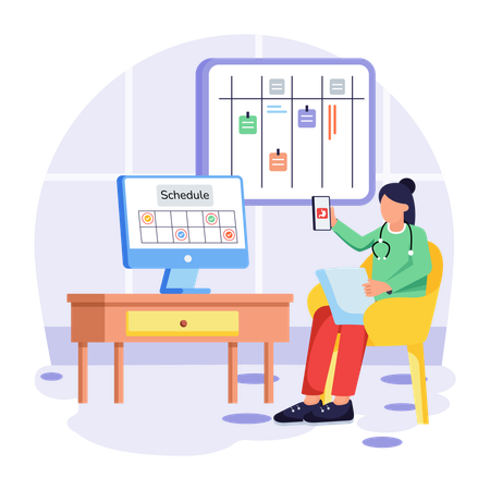 Doctor scheduling online appointment  Illustration