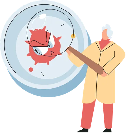 Doctor searches on virus  Illustration