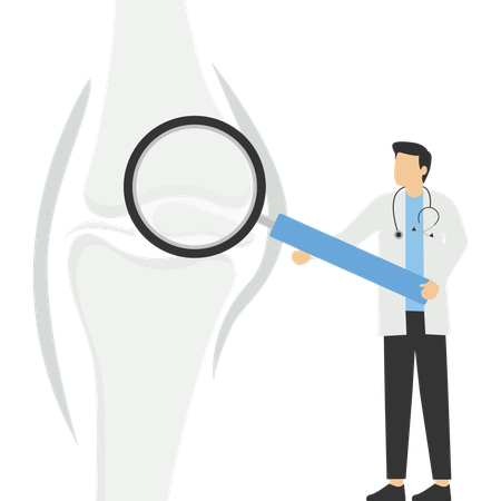 Doctor searching issue with the joints  Illustration