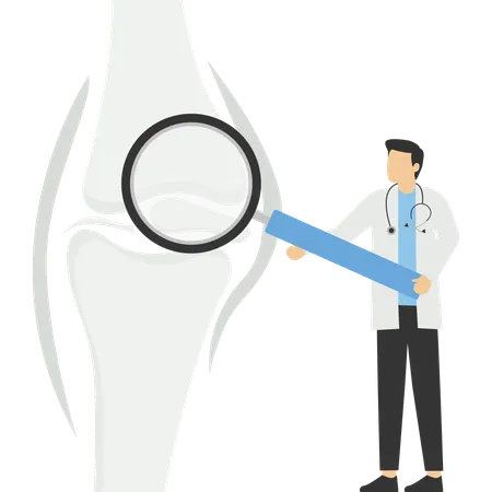 Doctors Research Human Bones Joints Joint Knee Part Pain Human Anatomy Healthcare Medical Concept World Arthritis Day In October Osteoporosis Banner Orthopedics Doctor For Landing Page Banner Illustration