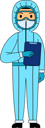 Doctor standing in medical kit  Illustration
