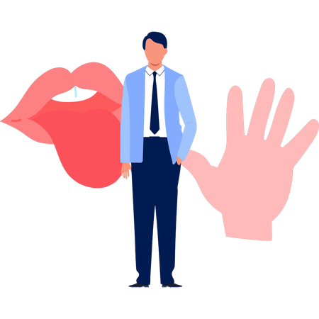 Doctor show touch and taste sense  Illustration