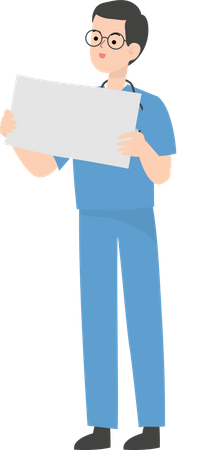 Doctor showing blank placard  Illustration