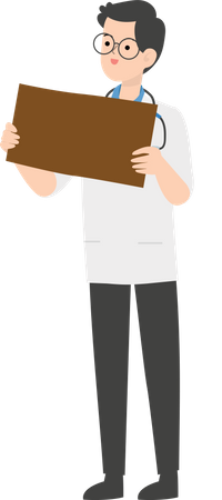 Doctor showing blank placard  Illustration