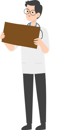 Doctor showing blank placard  Illustration