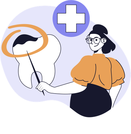 Doctor showing dental germs  Illustration
