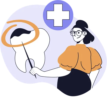 Doctor showing dental germs  Illustration