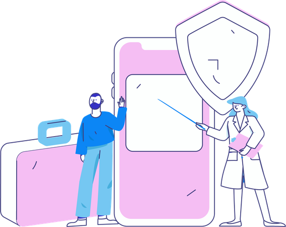 Doctor showing medical insurance  Illustration