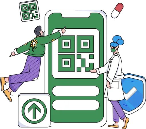 Doctor showing medical insurance  Illustration