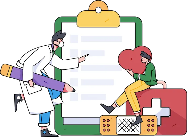 Doctor showing medical insurance  Illustration