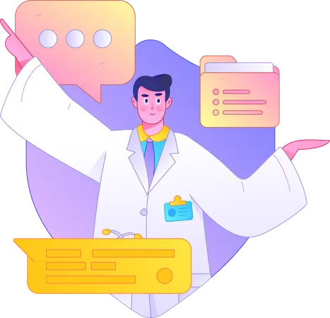 Doctor showing Medical Insurance  Illustration