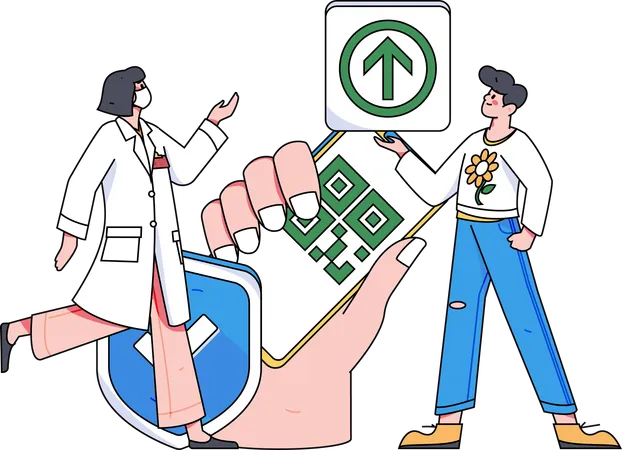 Doctor showing medical insurance payment to patient  Illustration