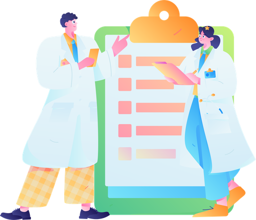 Doctor showing medical report  Illustration