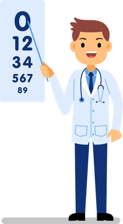 Doctor showing numbers Illustration