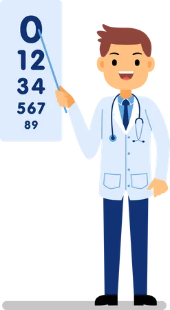 Doctor showing numbers  イラスト