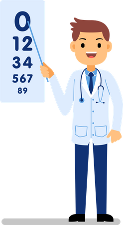 Doctor showing numbers  Illustration