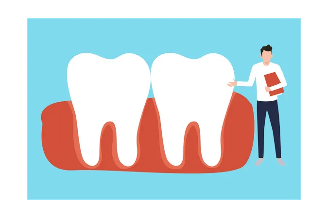 Doctor showing teeth  Illustration