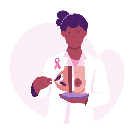 Doctor spreading Breast Tumor awareness  Illustration