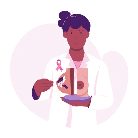 Doctor spreading Breast Tumor awareness  Illustration