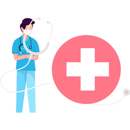 Doctor standing  Illustration