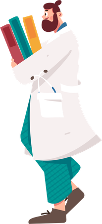 Doctor standing with reports  Illustration