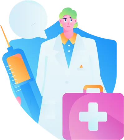 Doctor suggest about health insurance  Illustration