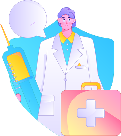 Doctor suggest about health insurance  Illustration