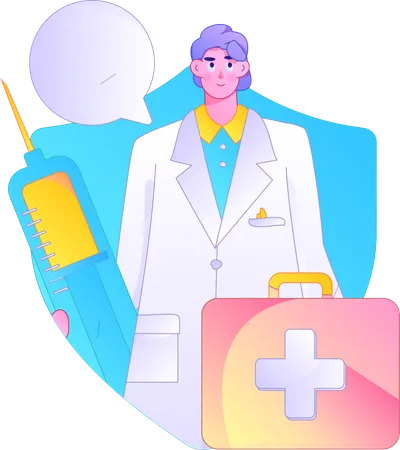 Doctor suggest about health insurance  Illustration