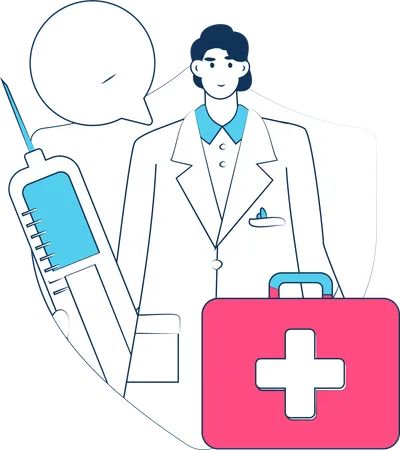 Doctor suggest about health insurance  Illustration