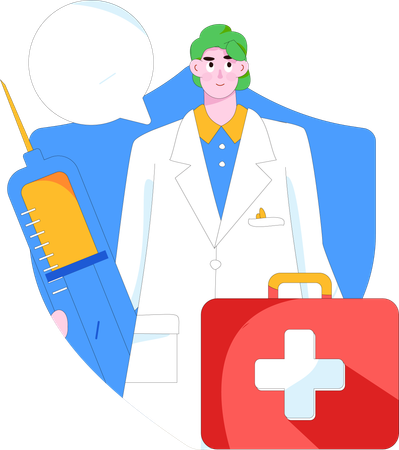 Doctor suggest about health insurance  Illustration