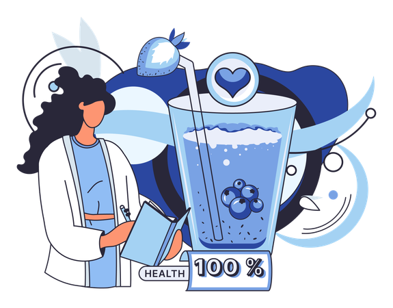 Doctor suggests to drink 100% clean water  Illustration