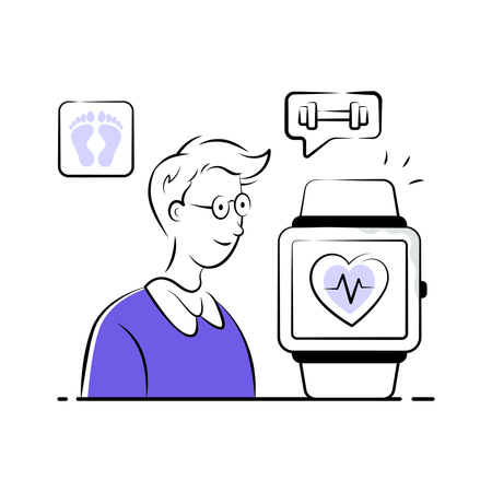 Doctor takes Smart Healthcare facilities  Illustration
