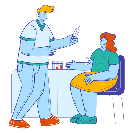Doctor taking blood sample for Blood test Illustration