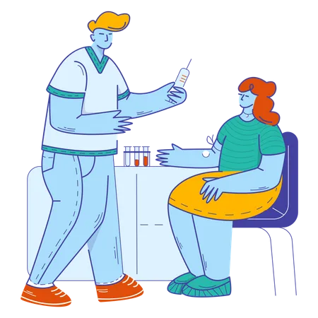 Doctor taking blood sample for Blood test Illustration
