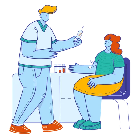 Doctor taking blood sample for Blood test  Illustration