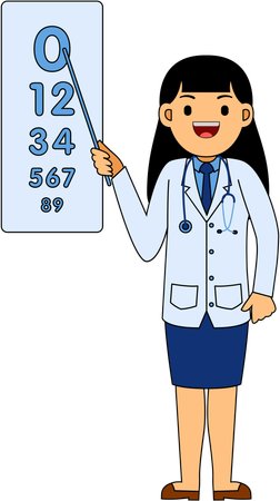 Doctor taking eye test  Illustration
